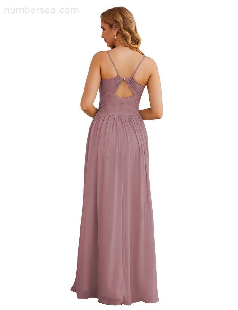 Vestidos de Damas de Honra com Alças Finas, Longos, Formais, para Festas e Baile de Finalistas 28060