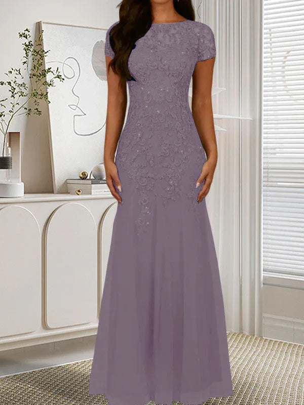 Abito in tulle con scollo a sirena e paillettes blu marina scuro