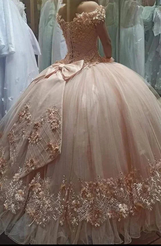 Vestido de Baile Deslumbrante com Ombros Descobertos para Quinceanera, Vestido Doce 16 Y7453