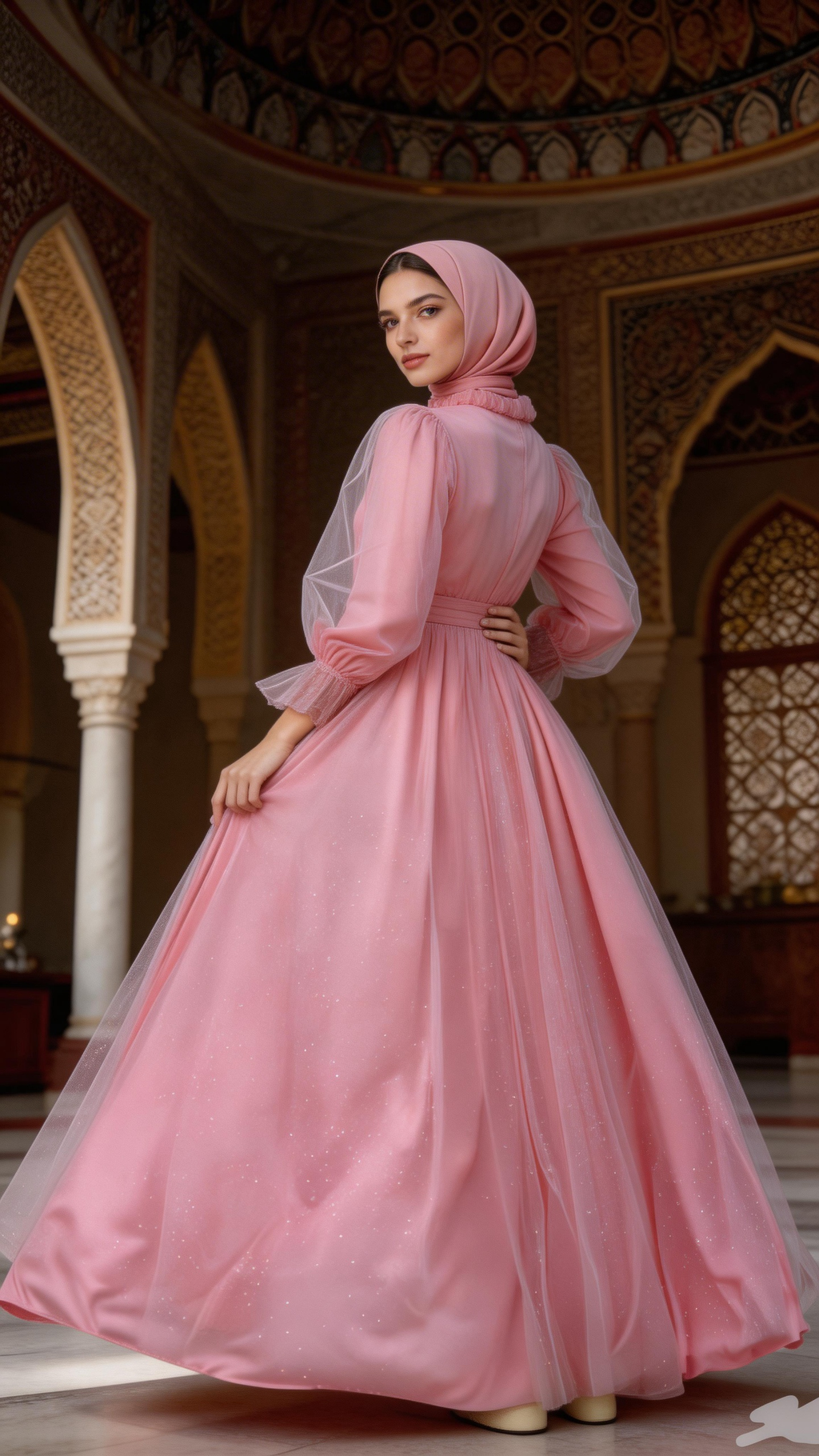 Pink tulle long prom dress pink tulle evening dress Y6325 by simplepromdress