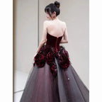 Vestido longo vermelho de baile, vestido de noite, vestido elegante Y7343