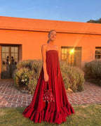 Vestido largo sin tirantes Vestido para invitada de boda Vestido de noche Y4737