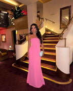 Vestidos de Baile de Senhora Cor-de-Rosa, Vestidos Longos de Noite, Traje Formal para Festas Y6920