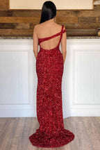 Vestido de fiesta de una sola tira con abertura SYP115
