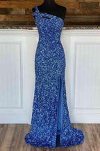 Vestido de fiesta de una sola tira con abertura SYP115
