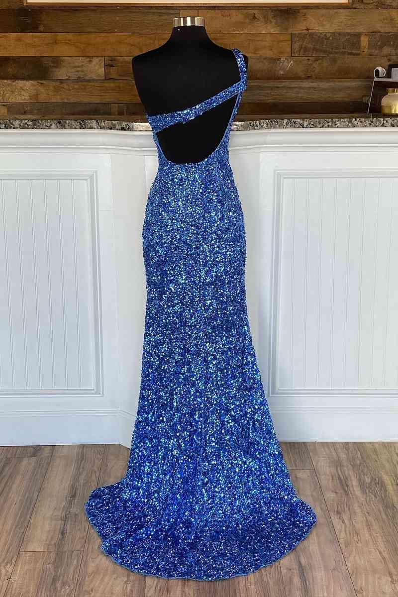 Vestido de fiesta de una sola tira con abertura SYP115