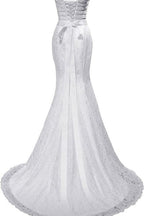 Vestidos de novia elegantes de sirena y escote corazón
