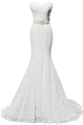 Vestidos de novia elegantes de sirena y escote corazón
