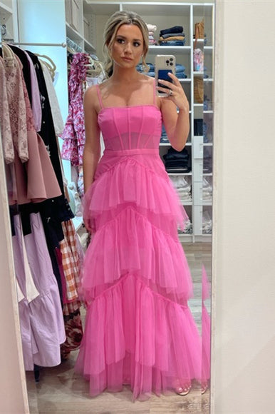 Roycebridal – Princess – Stufen-Ballkleid aus Tüll in Pink