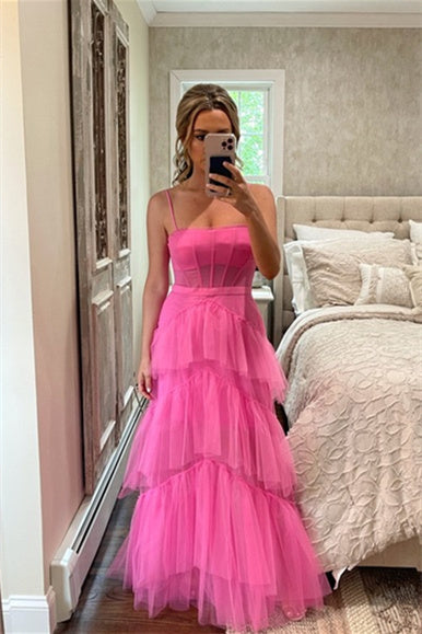 Roycebridal – Princess – Stufen-Ballkleid aus Tüll in Pink