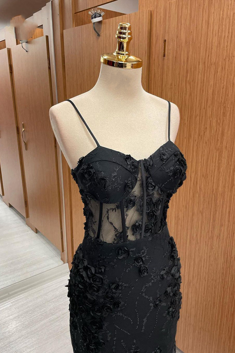 Vestido longo de baile com alças em forma de coração, apliques de sereia e tule