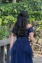 Roycebridal Wilma | Abito da ballo londinese nero a balze in tulle con spalle scoperte