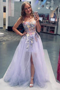 Vestito corto floreale da festa con spalline alla lavanda e mantella staccabile