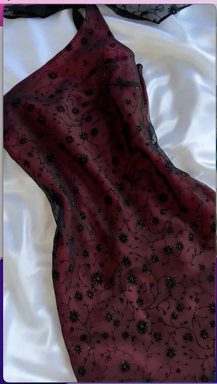 Vestido de noche burdeos elegante de un solo hombro estilo sirena Vestido formal de gala Y8296