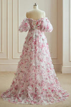 Vestidos de Baile Florais Multicoloridos Fúcsia Branca Fada das Flores PSK561