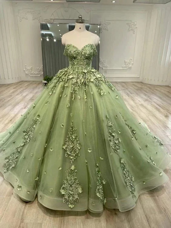 Robes de Sweet 16 et Quinceañera pour filles Robe de bal en tulle avec appliques en dentelle pour femmes Y1922