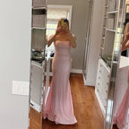 Classy Pink Mermaid Prom Dress Pink Evening Dress Y5719
