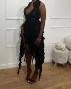 Chic Black Evening Dress for Black Girls Black Party Dress Y4523