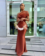 Sexy Mermaid On Shoulder Prom Dress Evening Dress Y4860