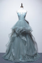 Vestidos compridos de renda para baile, vestidos compridos verdes de renda para cerimónias formais à noite