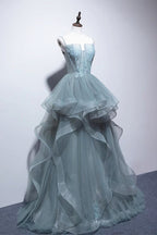 Vestidos compridos de renda para baile, vestidos compridos verdes de renda para cerimónias formais à noite