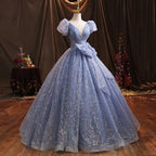 Vestido de Baile para Festa de 15 Anos Elegantemente Concejado com Abertura de Apertar nas Costas