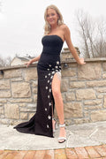 Roycebridal Collins | Vestido de fiesta de satén elástico, sin tirantes, con estrellas y flecos