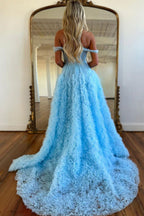 Roycebridal Kenia | Abito da sera in tulle a linea ad A con spalle scoperte e balze, con spacco