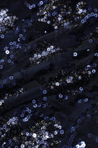 Navy Blue Evening Dress with Beading Sequins,Chic Prom Dress Y1832