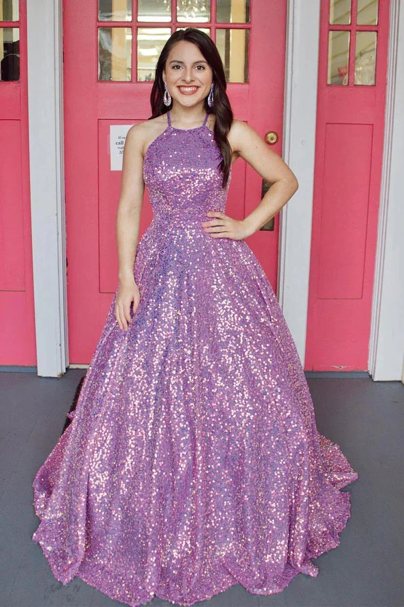 Halter Sequins Formal Dress SYP155