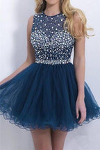 Robe courte de bal en ligne A en dentelle, perlée, à col licou en forme de cœur, robes mignonnes pour retour à la maison