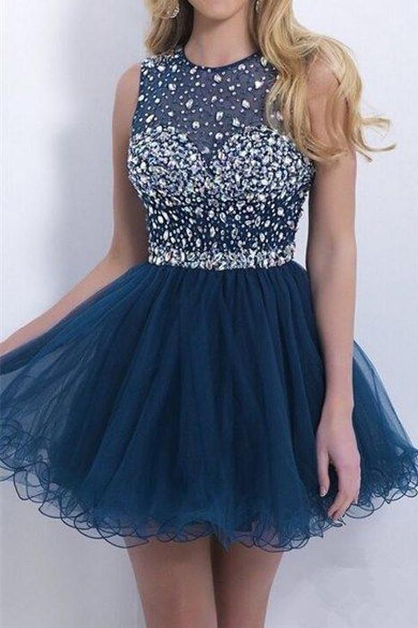 Robe courte de bal en ligne A en dentelle, perlée, à col licou en forme de cœur, robes mignonnes pour retour à la maison