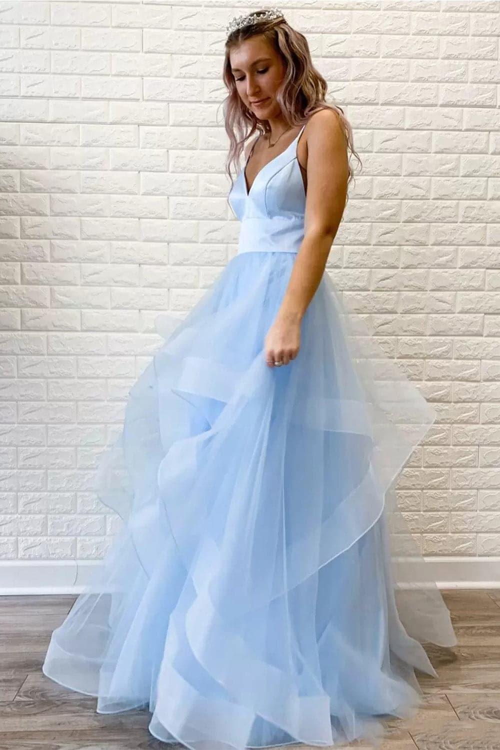 Vestido de fiesta inspirado Vestido de baile con volantes Vestidos formales rosados SYP39
