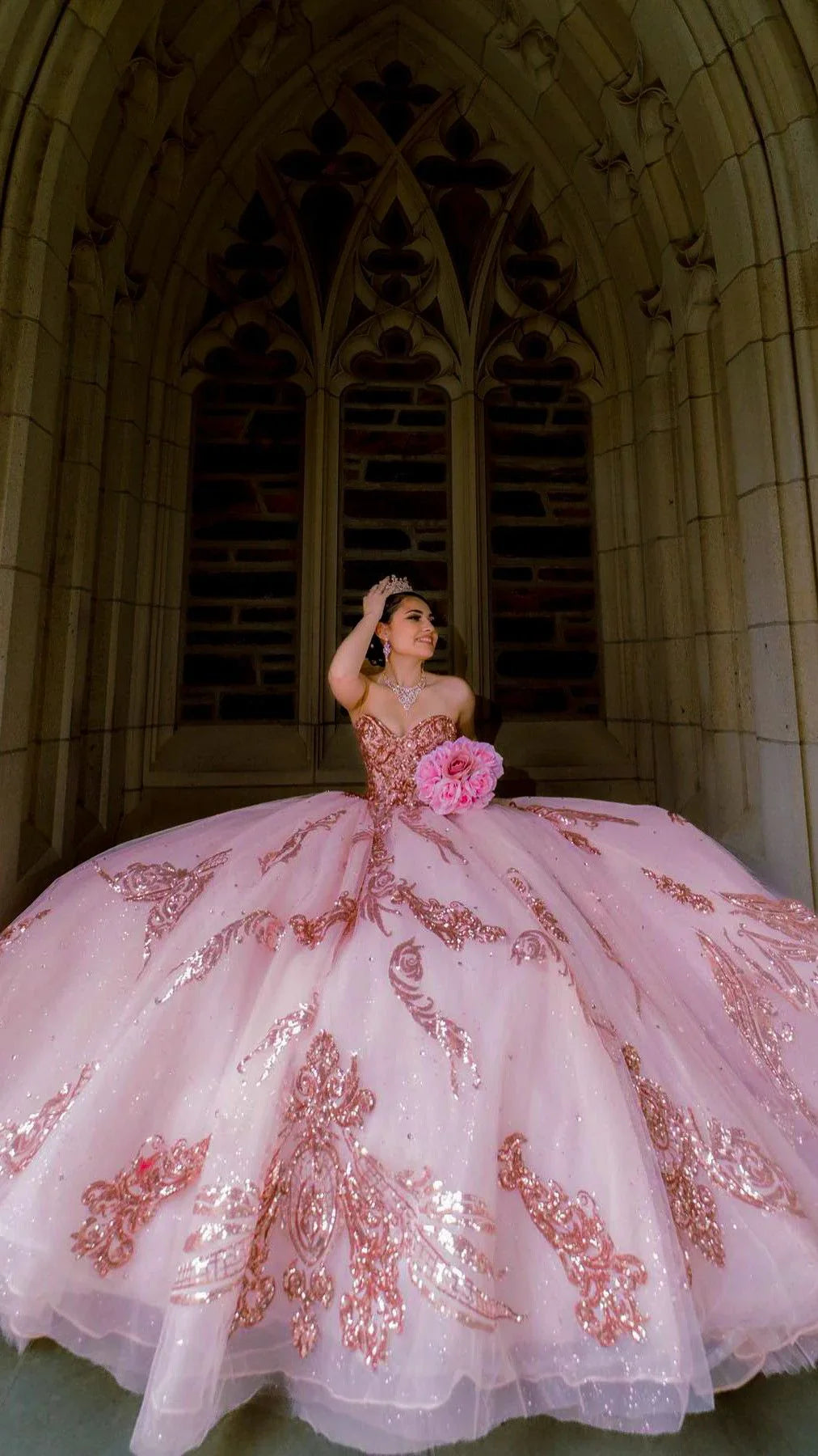 Robe de bal à décolleté cœur ornée de paillettes, robe de quinceañera, robe de seize ans Y2268