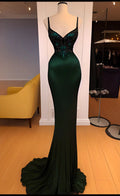 Vestido de noite verde esmeralda deslumbrante, modelo tubo/coluna, com cauda, vestido de concurso Y4303