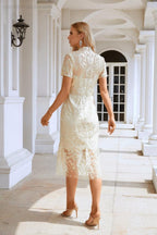 Vestido de noite curto de estilo chinês com bordados e mangas curtas para senhoras, para festas, casamentos e compras 28105