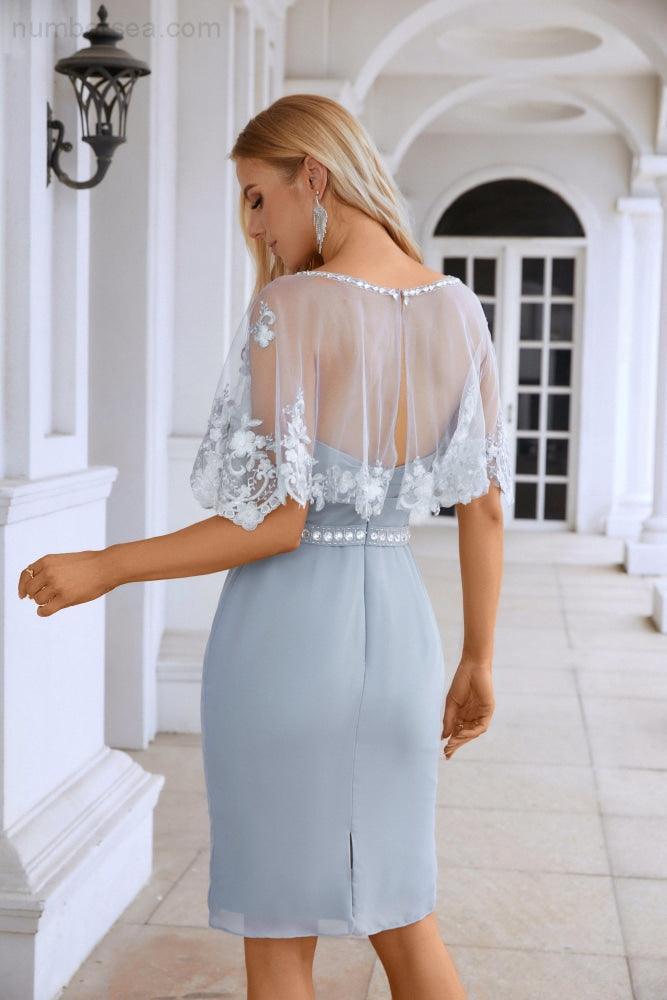 Sciarpa da donna in chiffon con pizzo minimalista Abiti da sera per damigelle Abiti da sera per feste di nozze 28113