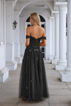 Abito da sera lungo fino a terra per damigella, da donna, in chiffon, con scollo a V, maniche a sbuffo, ricamo in tulle, per festa di ballo, matrimonio, serata 28127