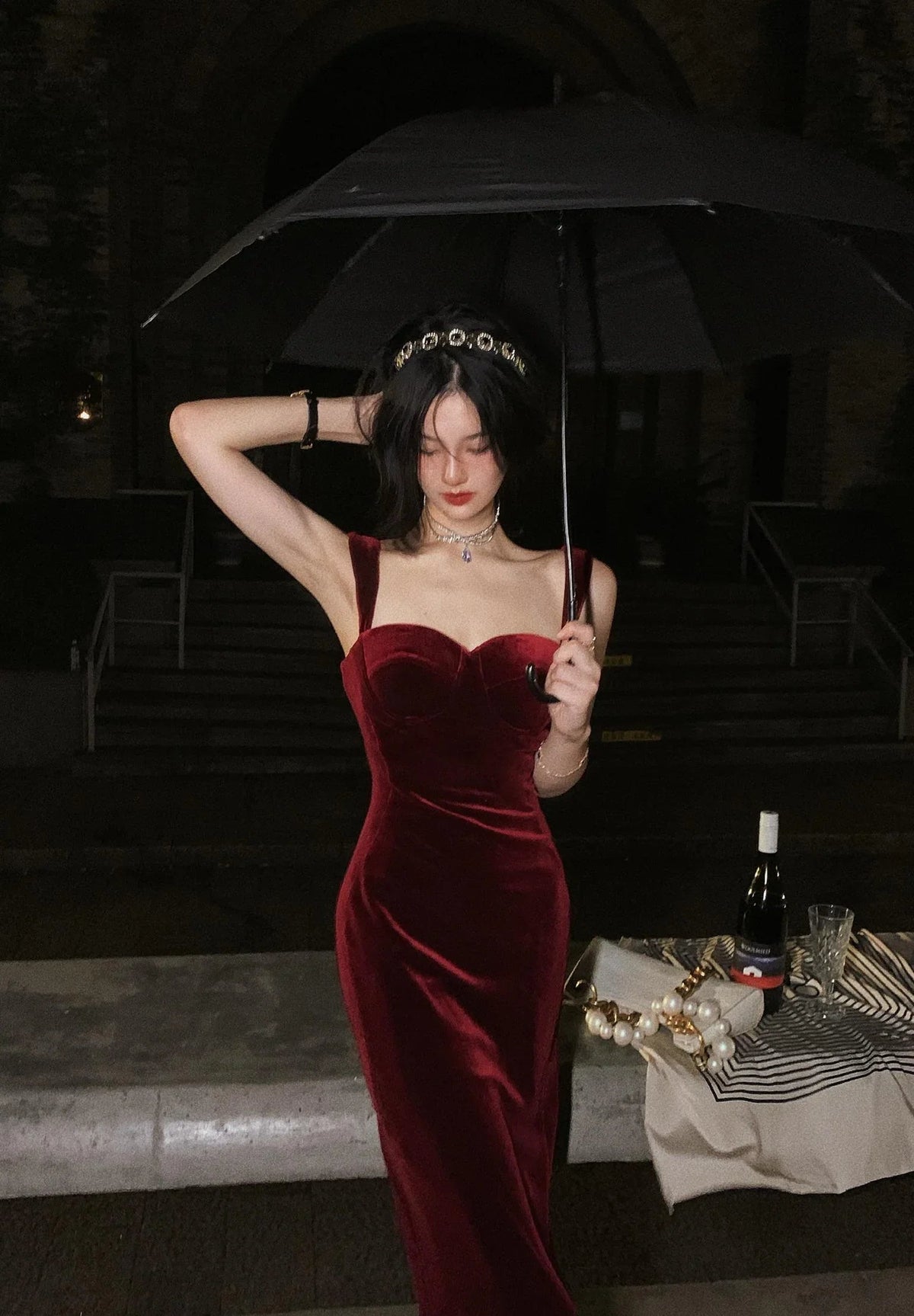 Nuevo vestido vintage de verano para mujer, sin mangas, de terciopelo, con tirantes finos, ajustado y sensual, vestido elegante de noche para damas Y1654