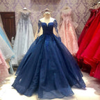 Elegant Floral Flowers Patterned Ball Gown Long Sleeve Prom Party Illusion Y4439