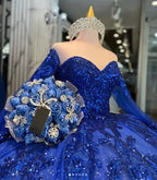 Robe somptueuse bleu royal pour Quinceañera, robe de bal bleu royal pour Sweet 16 Y1130