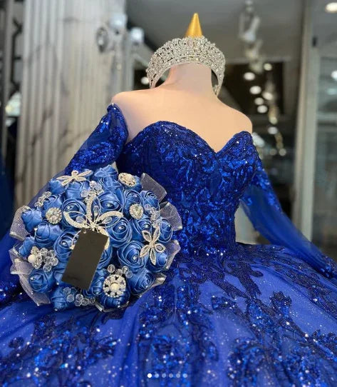 Luxuriöses königsblaues Kleid für die Quinceañera, königsblaues Ballkleid für den sechzehnten Geburtstag Y1130