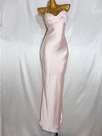 Charming Pink Mermaid Long Prom Dress,Simple Pink Evening Dress Y1932