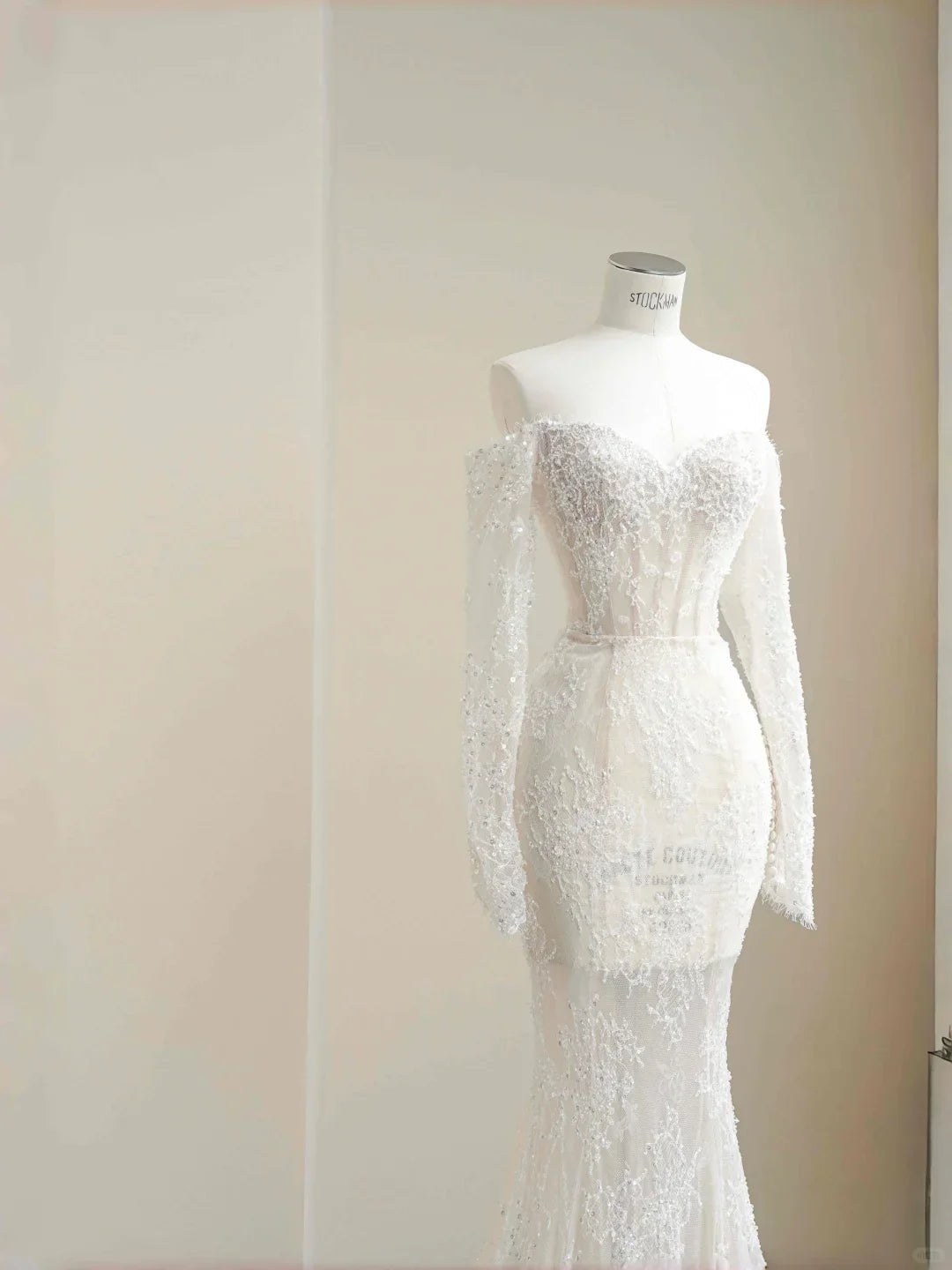 Vestido de fiesta de sirena con apliques de encaje blanco romántico, tul y lentejuelas, escote barco, vestido de noche Y8663