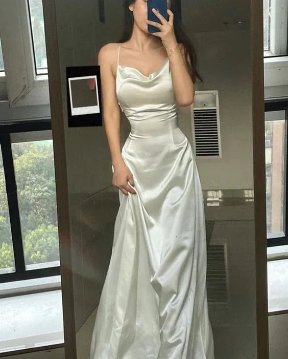 Robe de bal longue sirène glamour, robe de soirée blanche sans manches Y1983