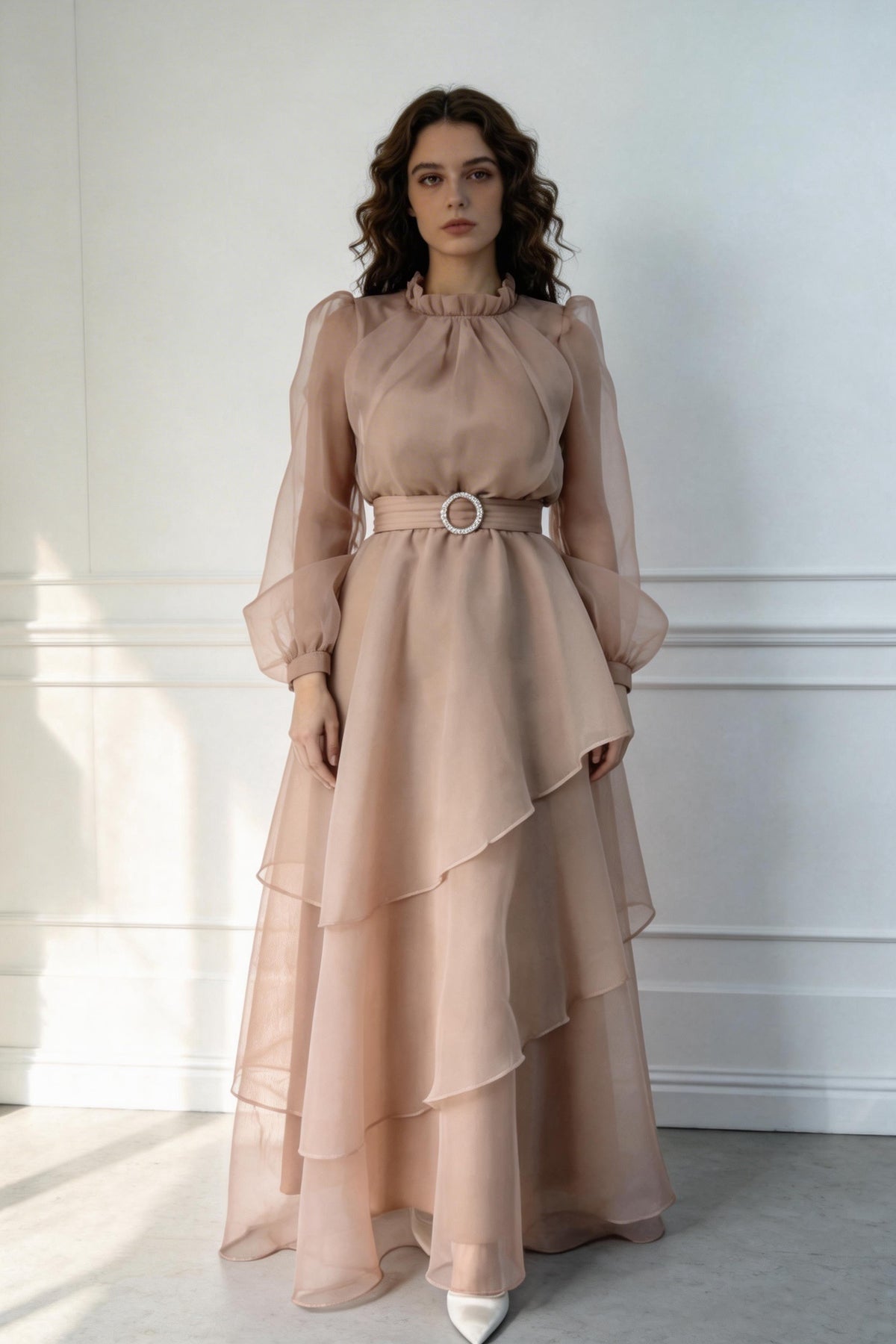 Charming A-line Long Sleeves Evening Dress Y5812