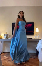 فستان سهرة أزرق أنيق فستان سهرة أزرق راقٍ Y7442