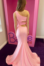 Langes Ballkleid in Trompetenform mit One-Shoulder-Ausschnitt