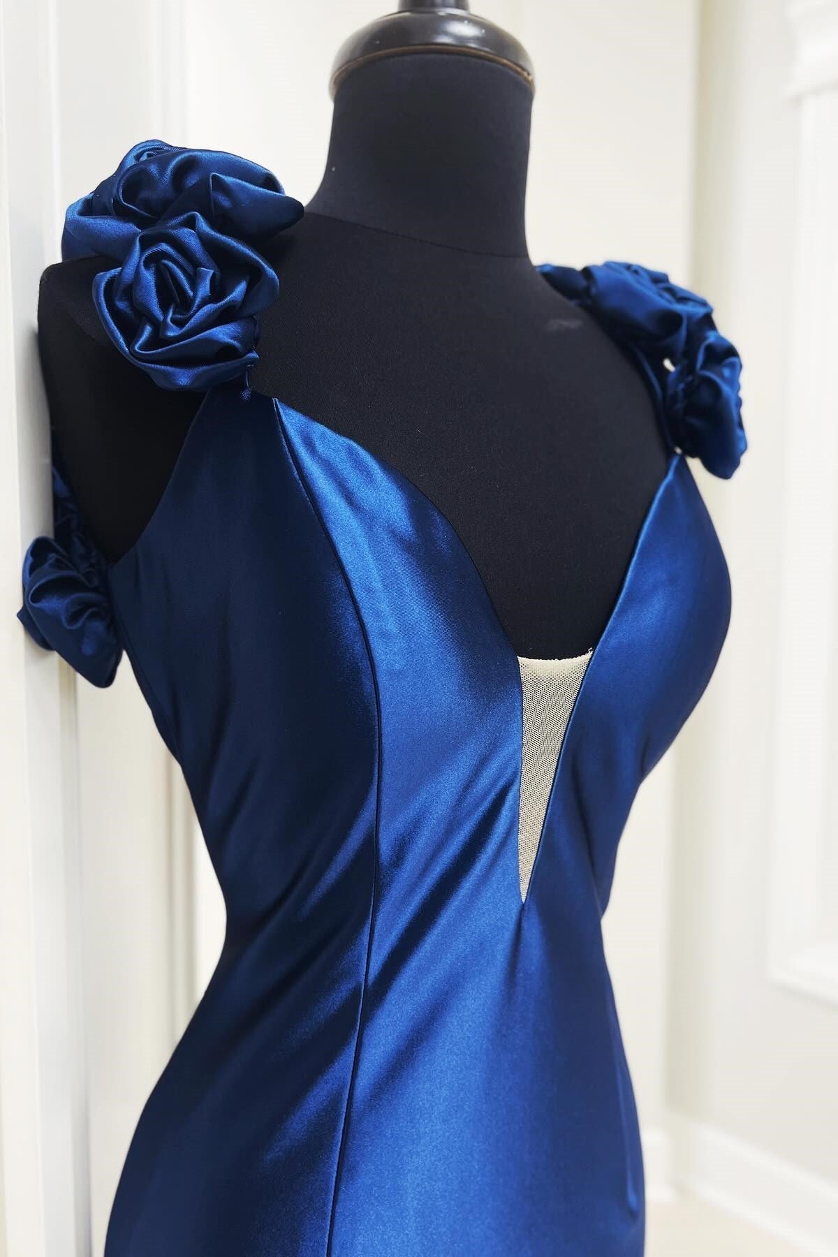 Plunge V Backless Mermaid Long Gown