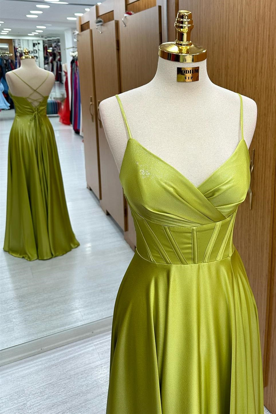 Corset Lace-Up A-Line Long Formal Dress